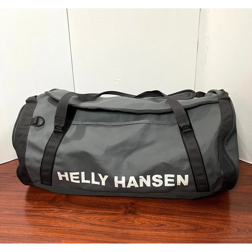 Helly Hansen 70L Duffel Bag 2 Gray Black Convertible Backpack Travel Gear 68004